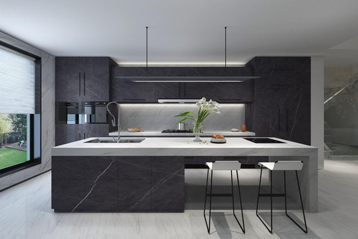 巖板做廚房臺面的兩種常規(guī)做法